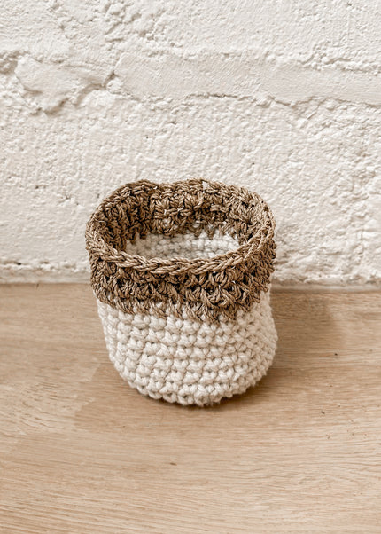 Gehaakt mandje Katoen & Zeegras