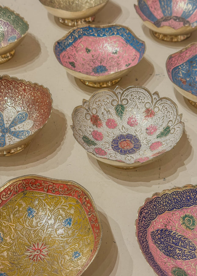 Handbeschilderd messing schaaltje | ca. 11 cm