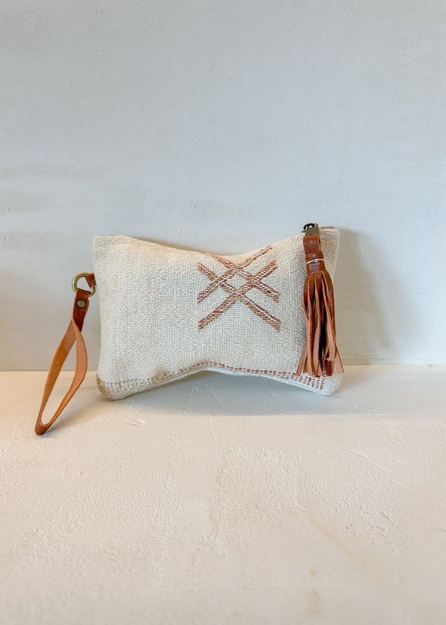 Sabra Silk Tasje met Leren Details – 20x13 cm