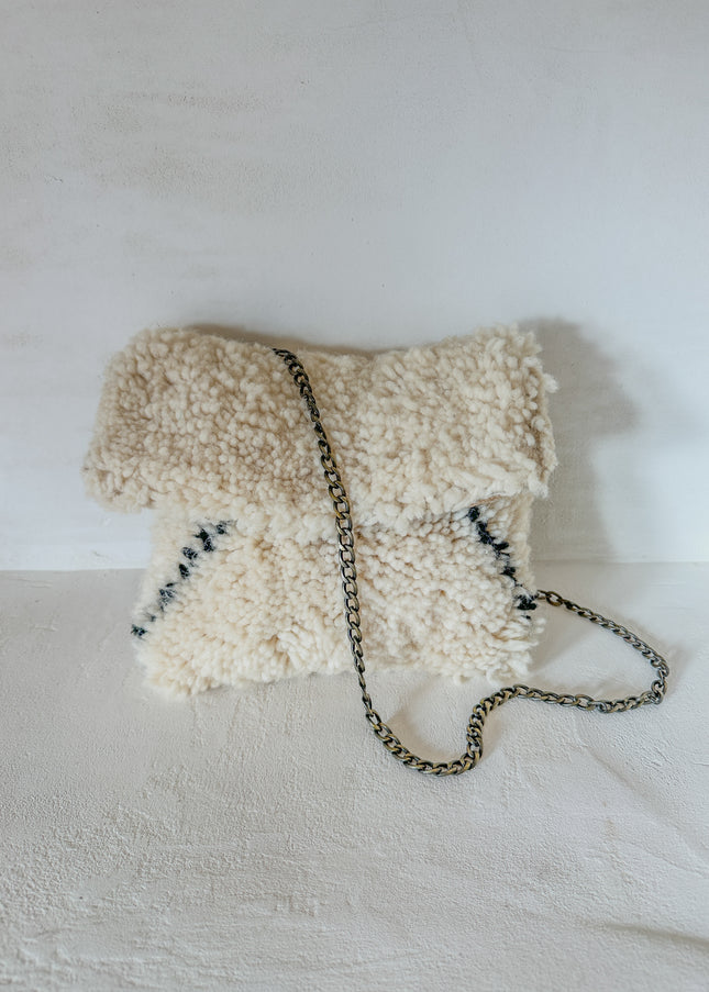 Handgemaakt Beni Ouarain Tasje – 100% Schapenwol – 25x22 cm