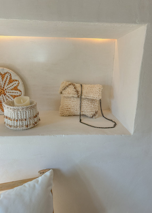 Handgemaakt Beni Ouarain Tasje – 100% Schapenwol – 25x22 cm