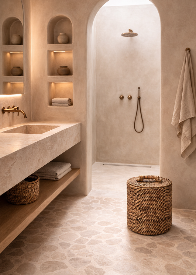 Rotan Mand met Deksel – H30 x B25 cm