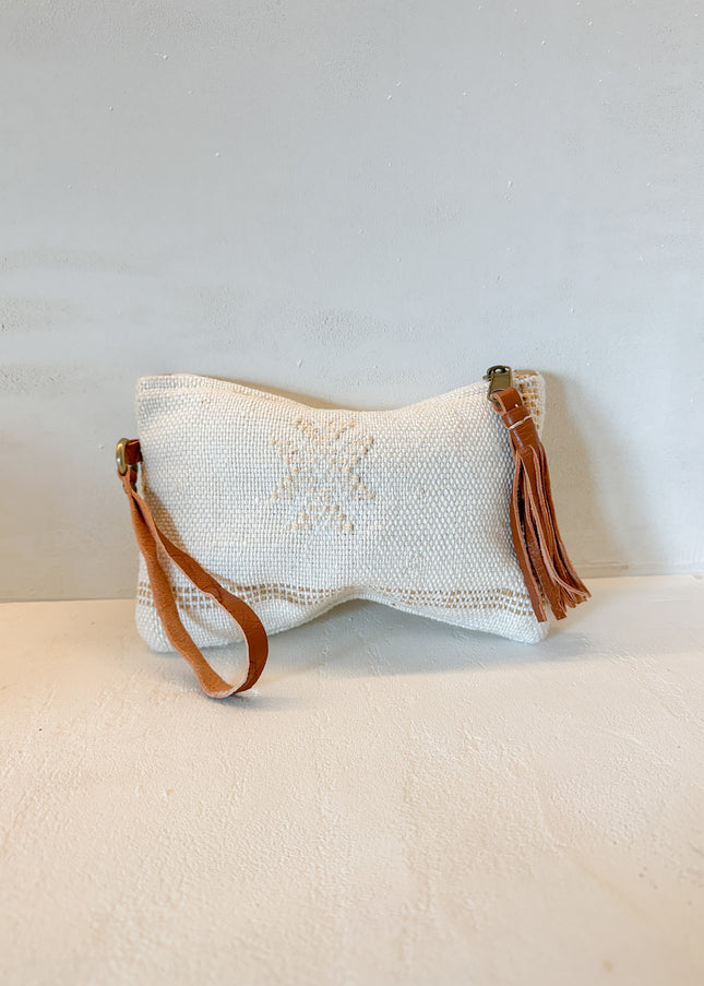 Sabra Silk Tasje met Leren Details – 20x13 cm