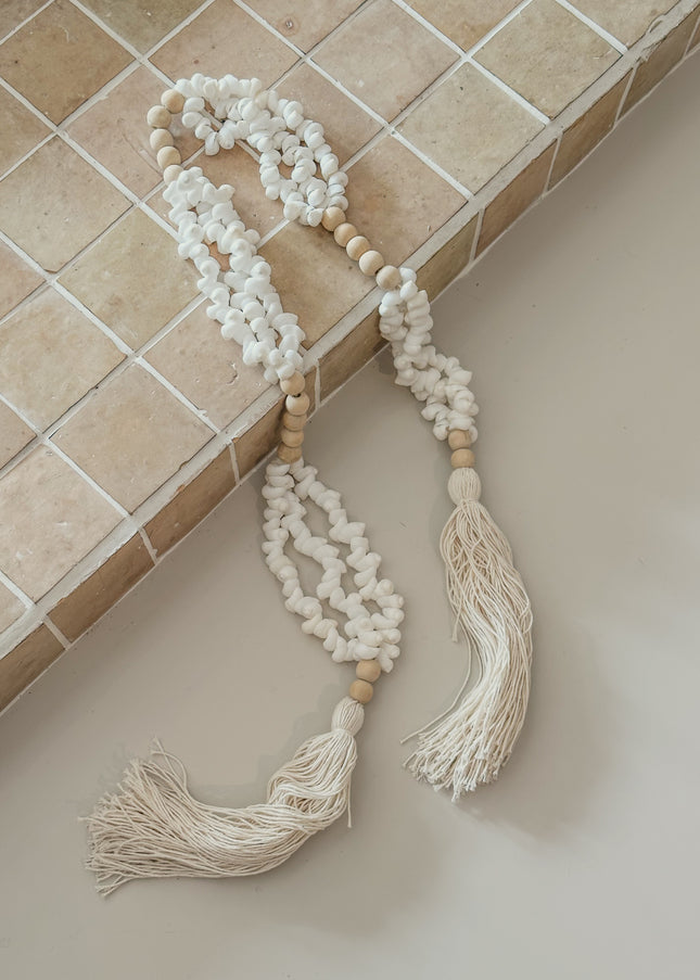 Decoratieve Schelpenketting met Kralen & Kwasten