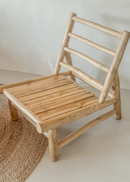 Indonesische Teak Houten Lounge Stoel met All Weather Kussens – 75 x 75 x 70 cm