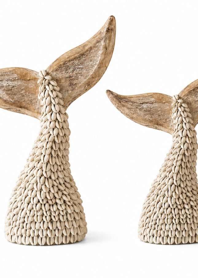 Zeemeermin Staart Decoratie – Kaurischelp en Hout