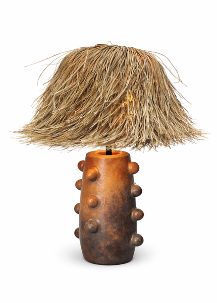 Die Thirha Tischlampe - Braun/Orange Natur