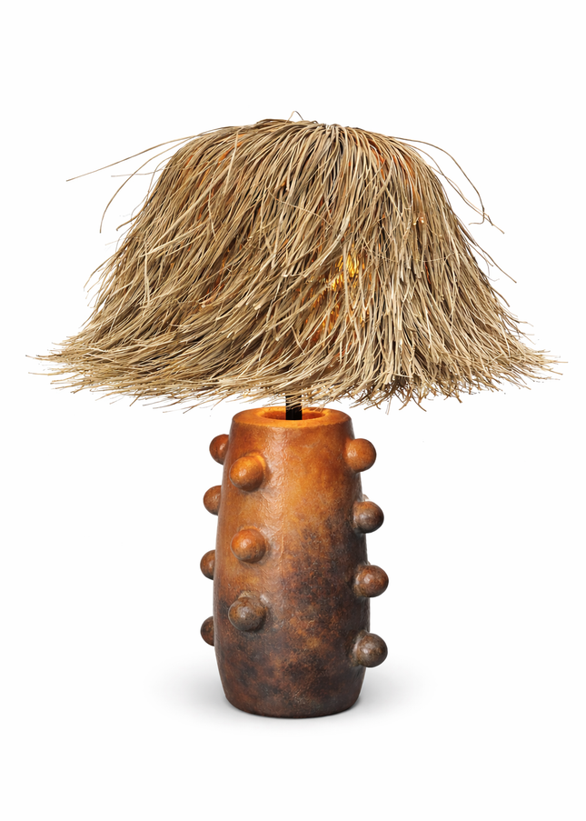 De Thirha tafellamp - Bruin/Oranje Naturel