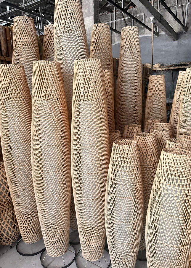 Rotan vloerlamp