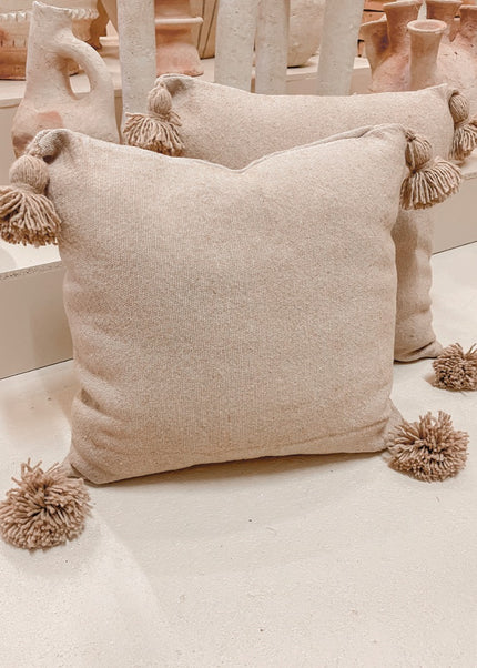Pompom Kussen - Camel