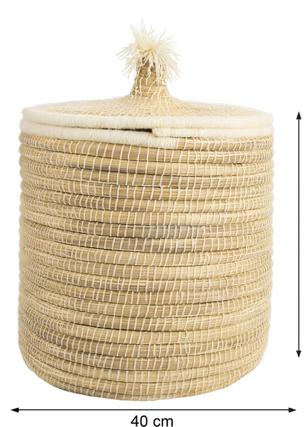 Mand Marokko van zeegras en katoen – 40x40 cm