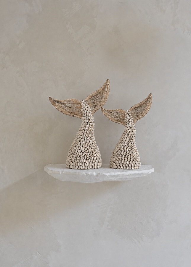 Zeemeermin Staart Decoratie – Kaurischelp en Hout