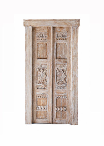 Teakhouten Poortdeur – White Wash | 220 x 110 cm