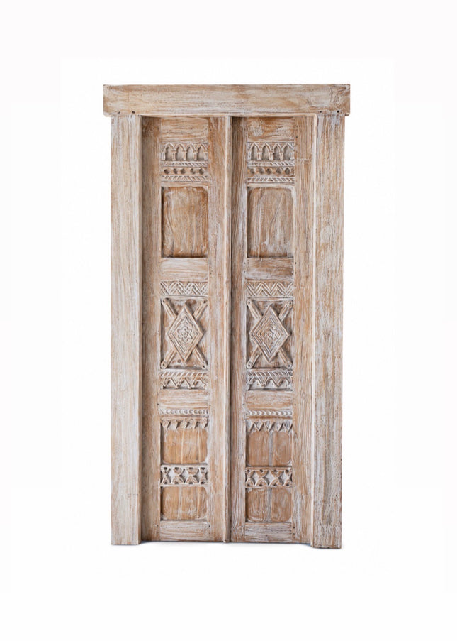 Teakhouten Poortdeur – White Wash | 220 x 110 cm