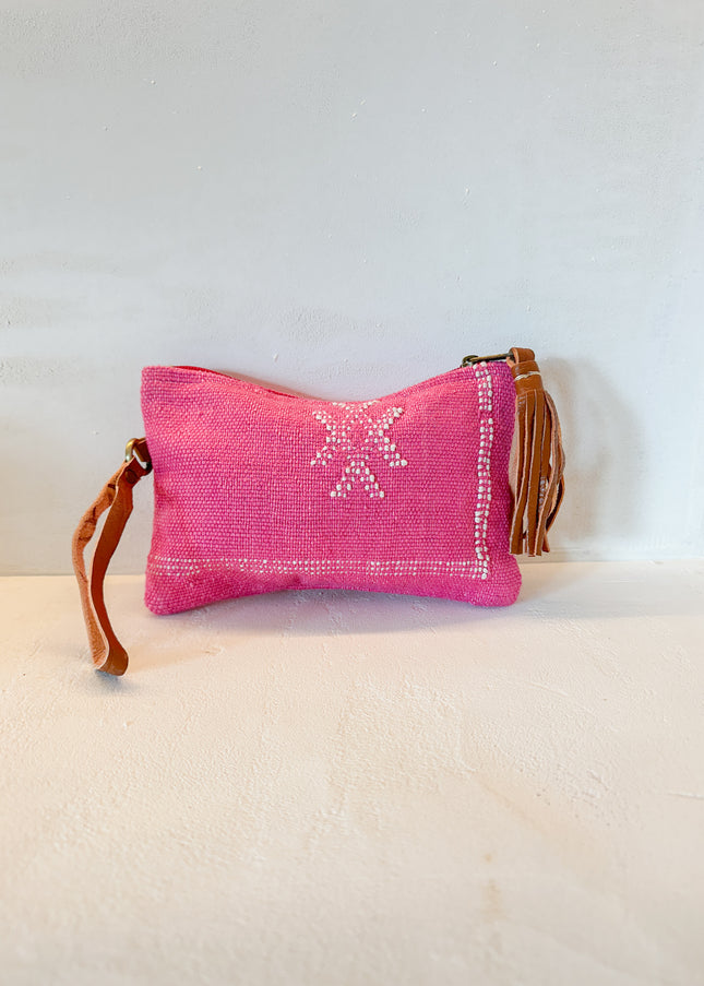 Sabra Silk Tasje met Leren Details – 20x13 cm