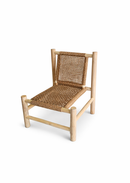 🌴 Lounge Sessel Teakholz – geflochtene Sitzfläche