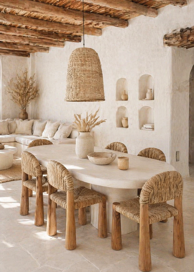 Teak chair with natural seat
