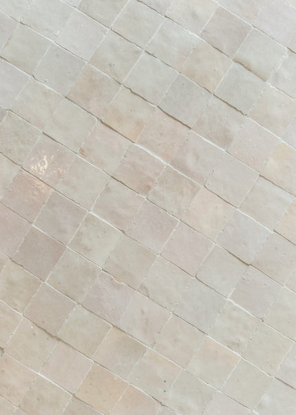 Salontafel Rotan met Zellige Tegels – Handgemaakt in Marokko | Ø40 cm