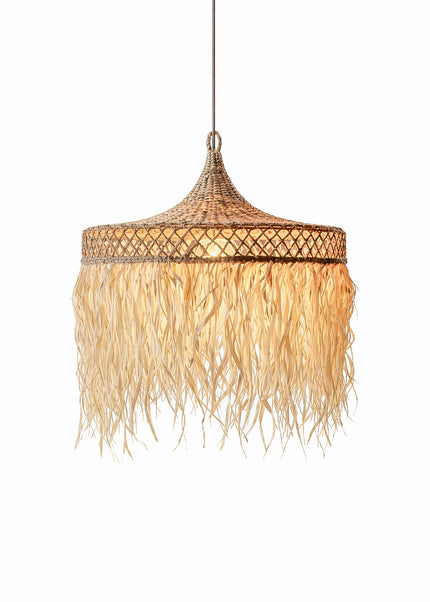 Nusa Fringe Pendelleuchte - natur