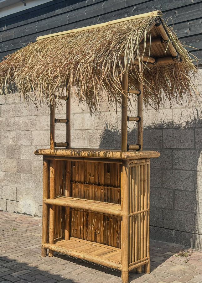 Bamboe Tiki Bar met Rieten Dak