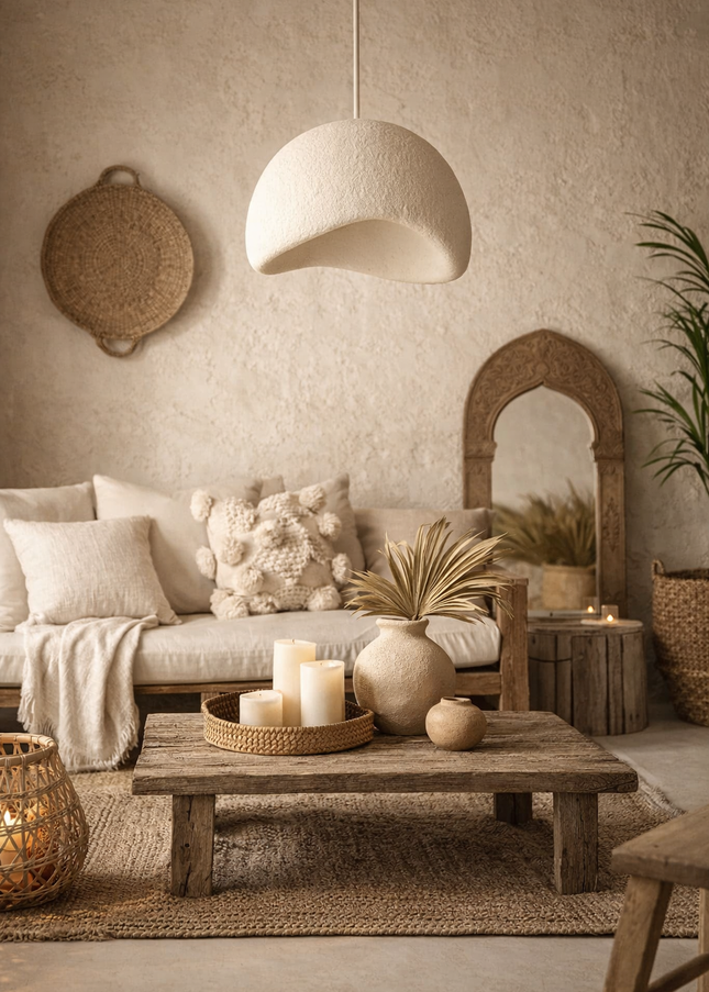 Organische Hanglamp – 40 cm – Wit