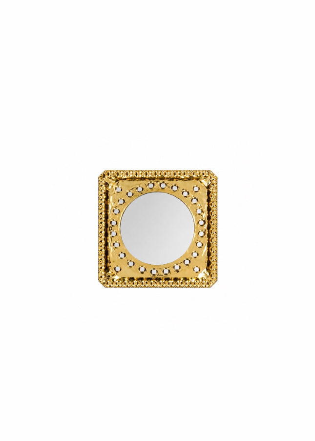 Messing spiegeltje vierkant – 8 x 8 cm