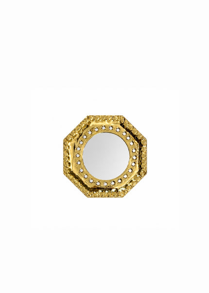 Messing spiegeltje achthoek – 9 x 9 cm