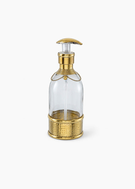 Zeepdispenser glas & messing – 500 ml | 20 x 8 cm