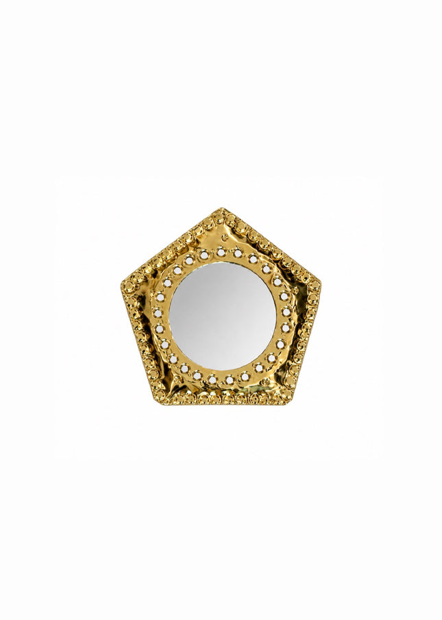 Messing spiegeltje vijfhoek – 9 x 9 cm
