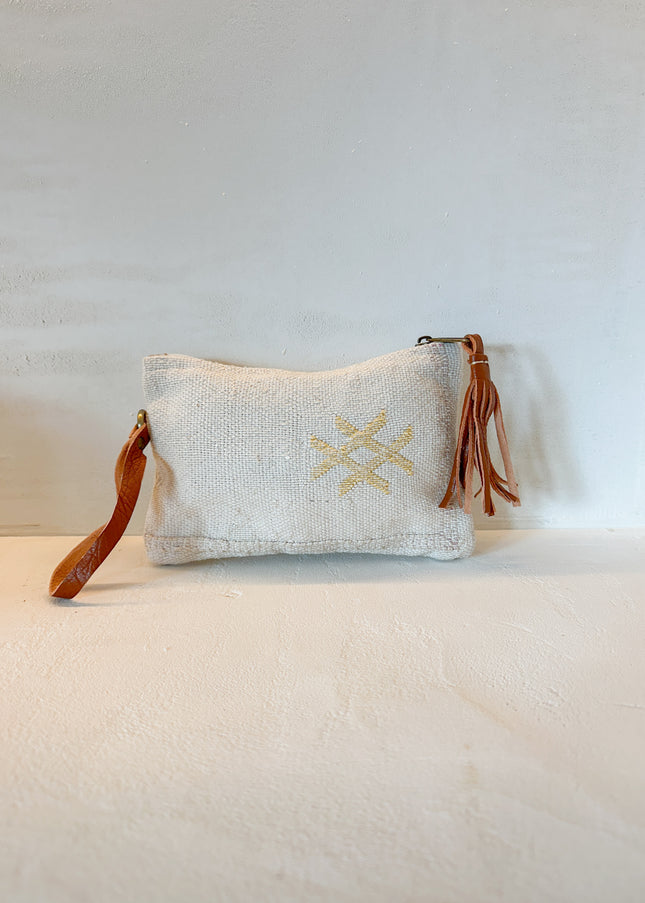 Sabra Silk Tasje met Leren Details – 20x13 cm