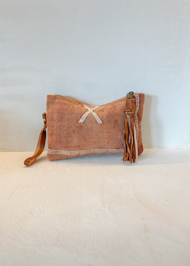 Sabra Silk Tasje met Leren Details – 20x13 cm