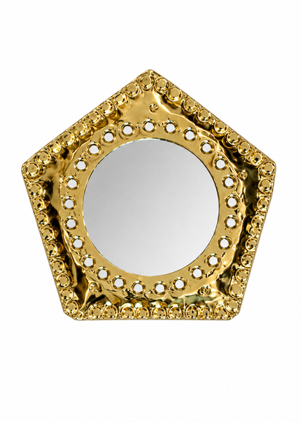 Messing spiegeltje vijfhoek – 9 x 9 cm