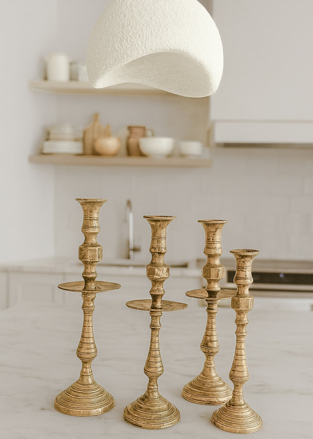 Vintage Messing Kandelaar uit Marokko – Handgemaakt & Uniek