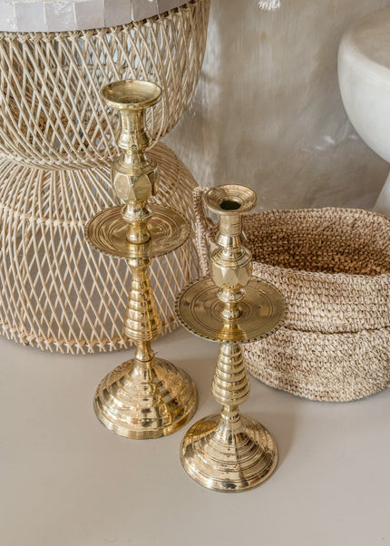 Vintage Messing Kandelaar uit Marokko – Handgemaakt & Uniek