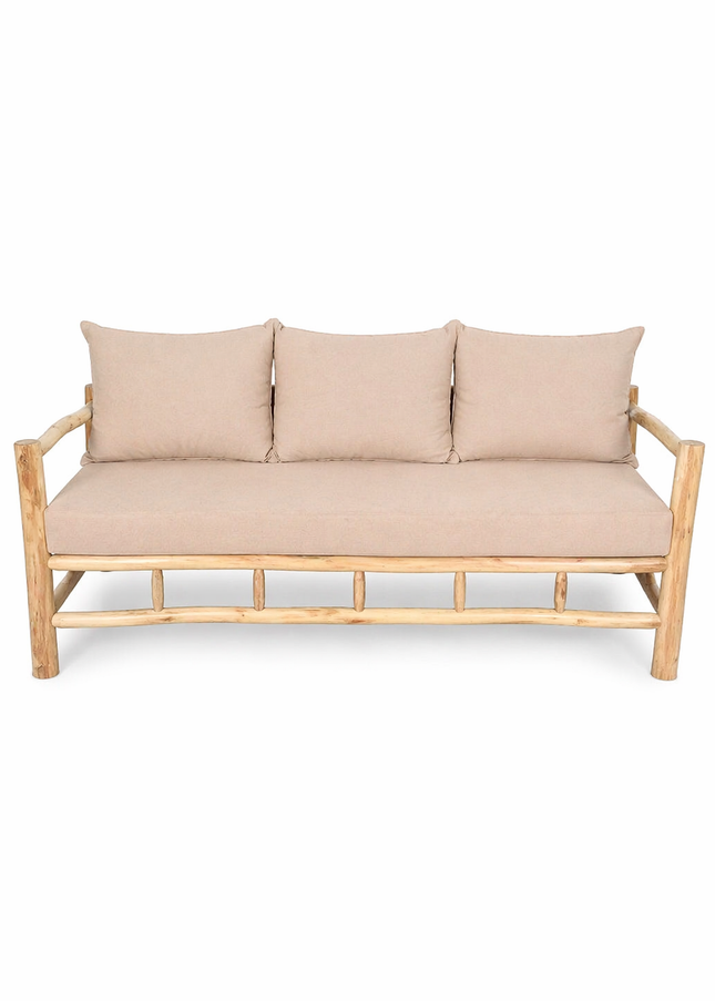 Teakhouten Loungebank incl. All Weather Kussens – 180 cm - Zand