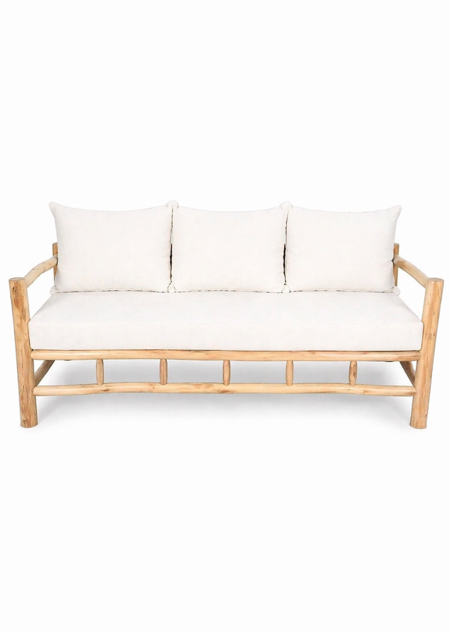 Teakhouten Loungebank incl. All Weather Kussens – 180 cm - Wit