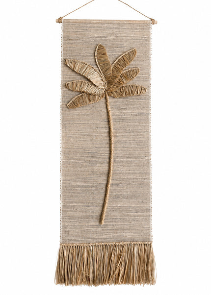 Wall Decoration Raffia Palm Tree – Natural – 110 x 40 cm