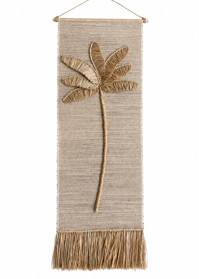 Wall Decoration Raffia Palm Tree – Natural – 110 x 40 cm