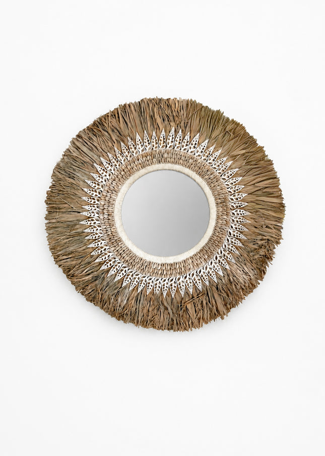 Raffia Sun Shell Mirror – Ø50 cm