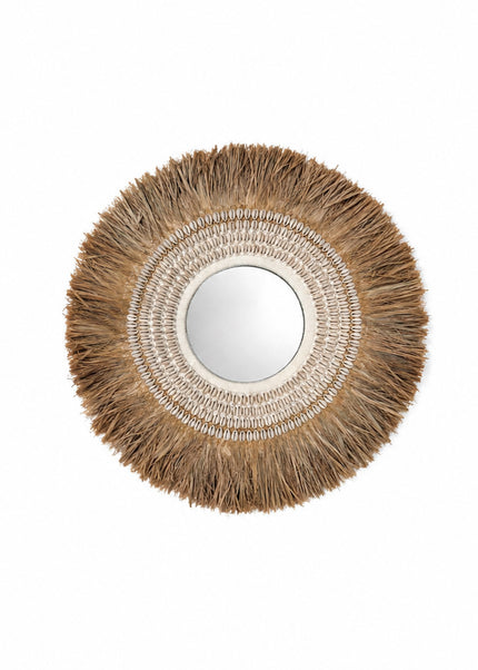 Raffia Cowrie Mirror – Ø60 cm