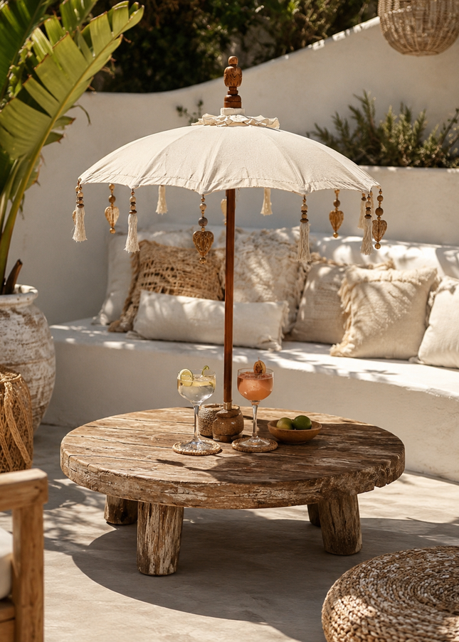 Boho Chic Table Parasol - Gold