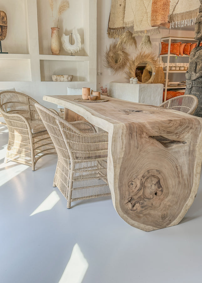 Stoel met natuurlijke uitstraling – weerbestendig kunststof vlechtwerk