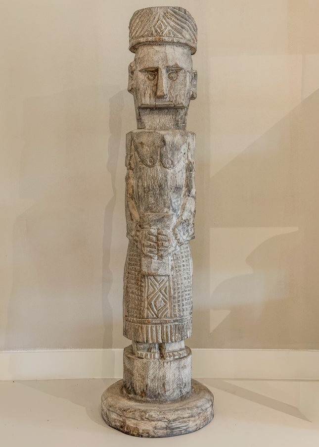Houten Beeld Indonesië – Traditioneel Man/Vrouw | 116 cm Hoog | Los of als Set