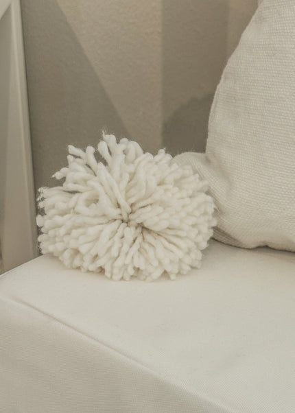 Pompom kussen | Wit 35x35cm
