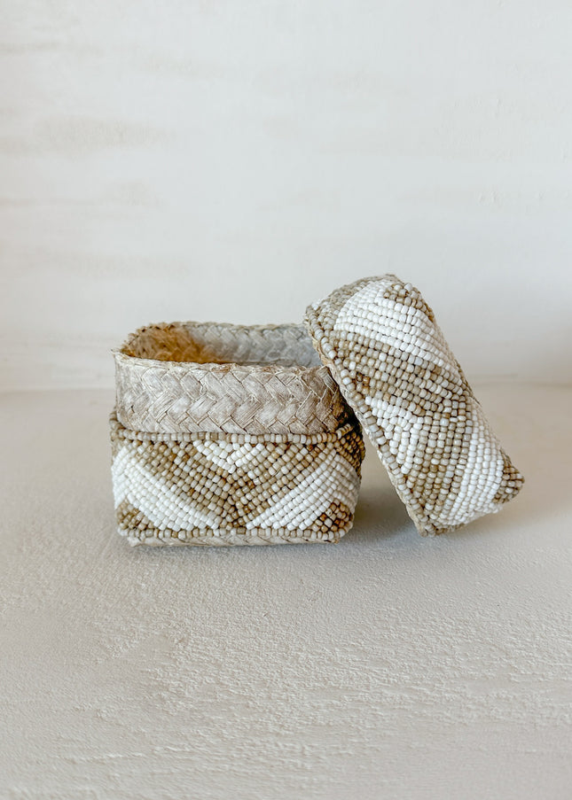 wit/beige kralendoosje - Lima