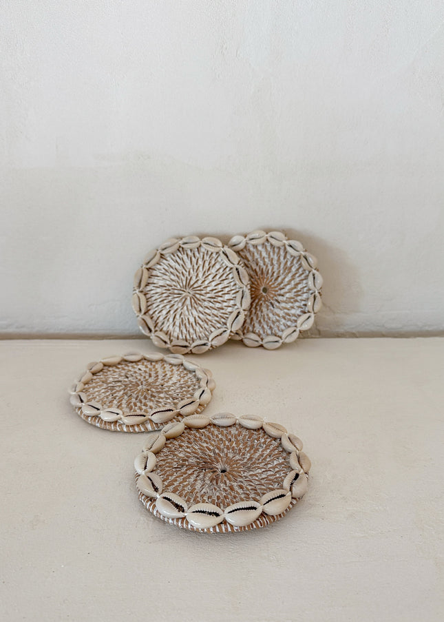 Onderzetter - Shell wave White