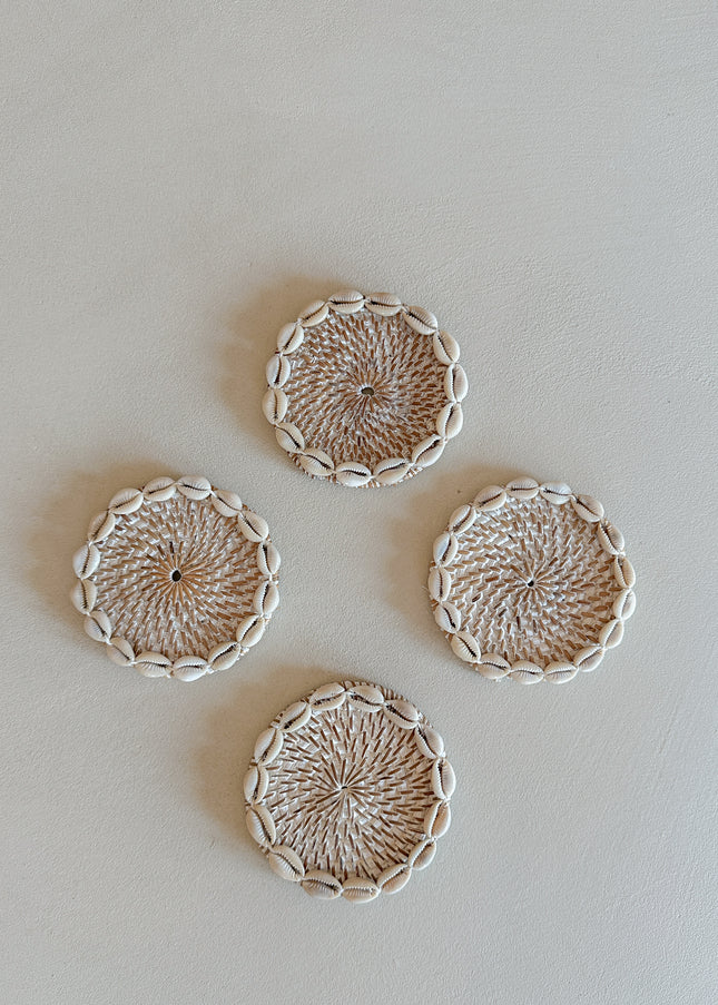 Onderzetter - Shell wave White