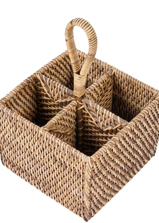 Rotan Bestekhouder - 4 Vakken
