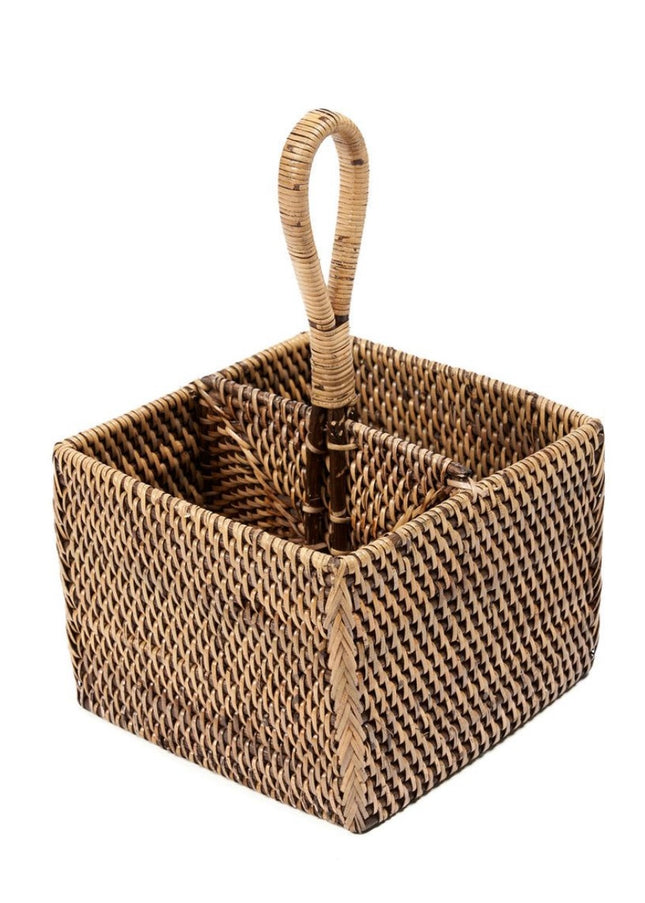 Rotan Bestekhouder - 2 Vakken