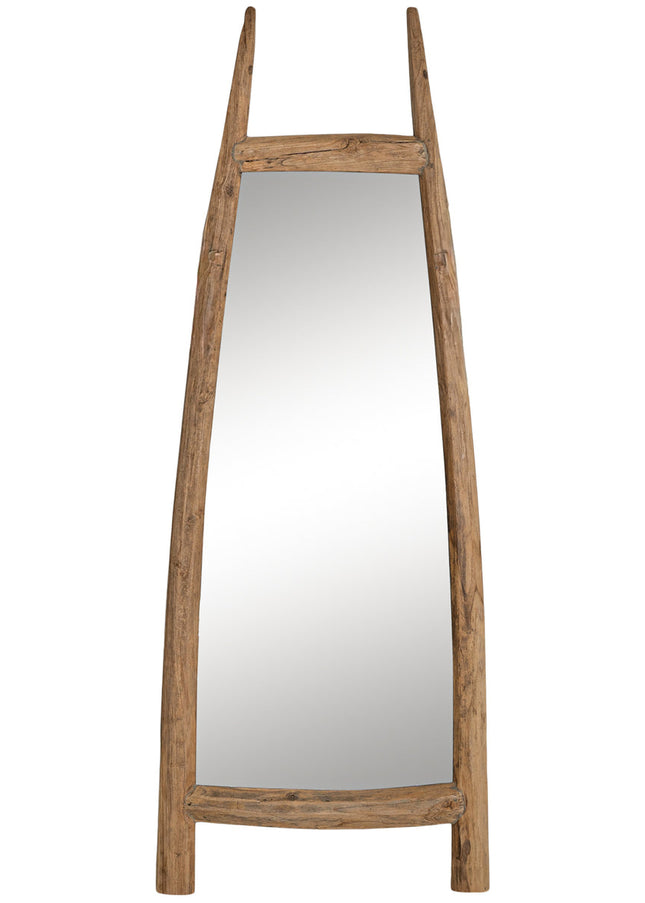 Unieke staande spiegel van oud teak hout – 200 cm hoog